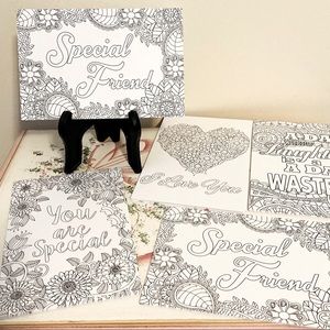 WAMA Coloring Postcards by GANZ Inspirational Friend Love